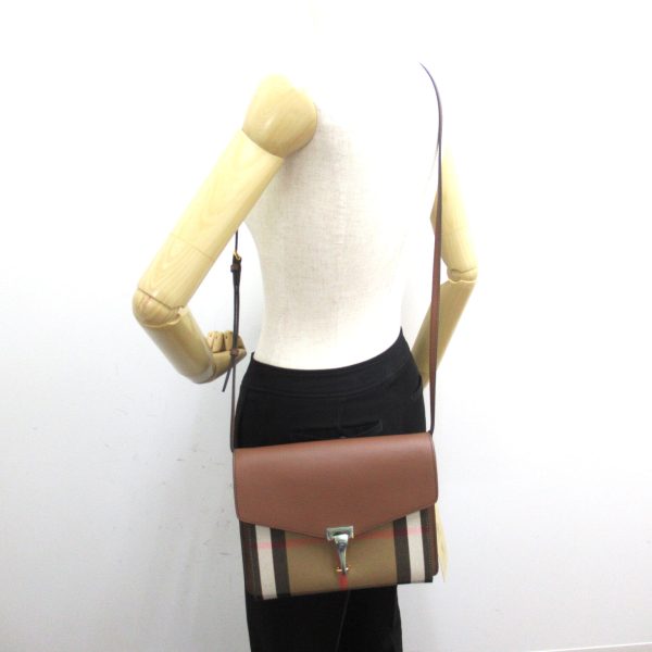 2107600989075 5 Burberry Canvas Leather Shoulder Bag Brown