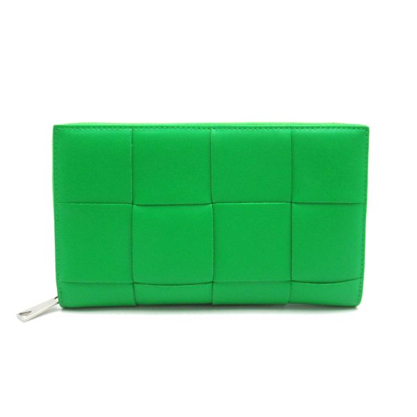 2107600989266 1 Bottega Veneta Round Long Wallet Leather Green