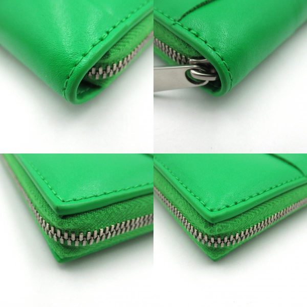 2107600989266 10c Bottega Veneta Round Long Wallet Leather Green