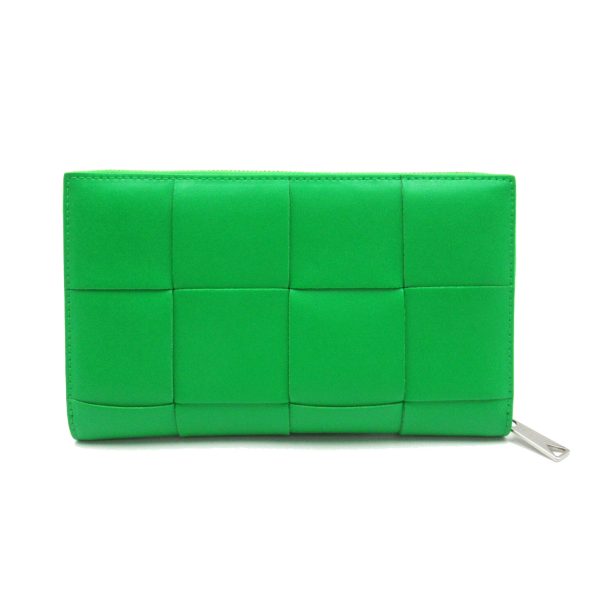 2107600989266 2 Bottega Veneta Round Long Wallet Leather Green