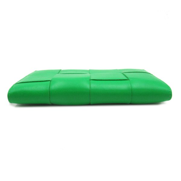 2107600989266 4 Bottega Veneta Round Long Wallet Leather Green