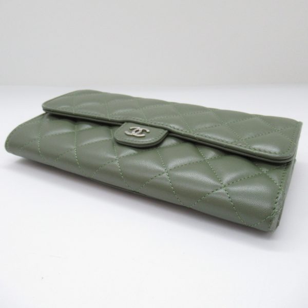 2107600994734 8 Chanel Matelasse Bifold Long Wallet Khaki