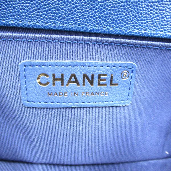 2107600998800 8 Chanel Boy Chain Shoulder Bag Caviar Skin Blue