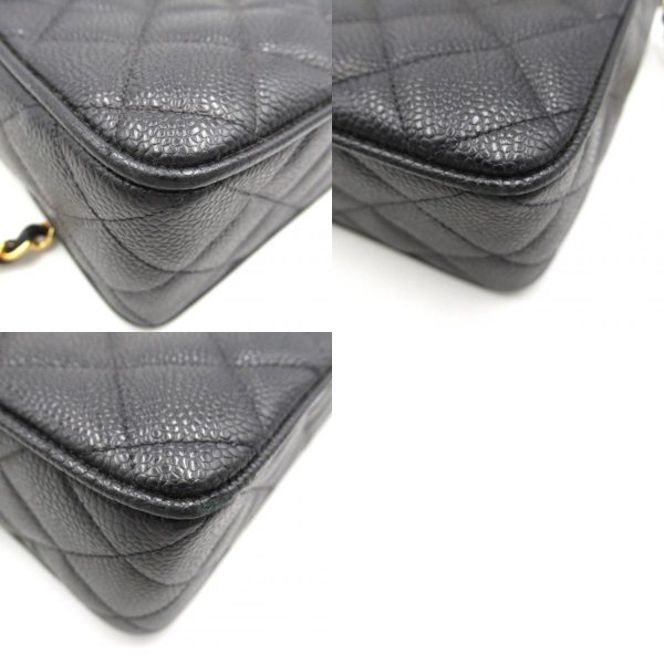 2107600998848 16c Chanel Matelasse Chain Shoulder Bag Caviar Black