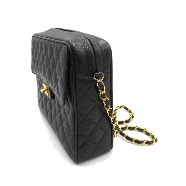 2107600998848 3 Chanel Matelasse Chain Shoulder Bag Caviar Black