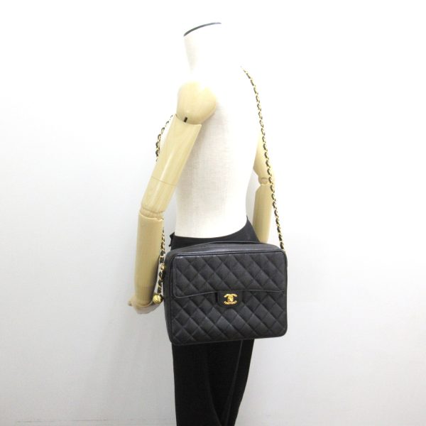 2107600998848 6 Chanel Matelasse Chain Shoulder Bag Caviar Black