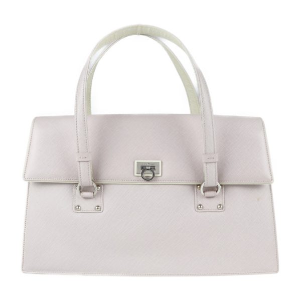 2108013001145 1 Salvatore Ferragamo Gancini Leather Handbag Light Pink