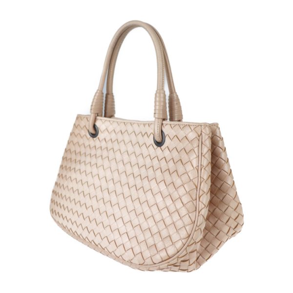 2108013007080 2 Bottega Veneta Intrecciato Handbag Leather Pink Beige