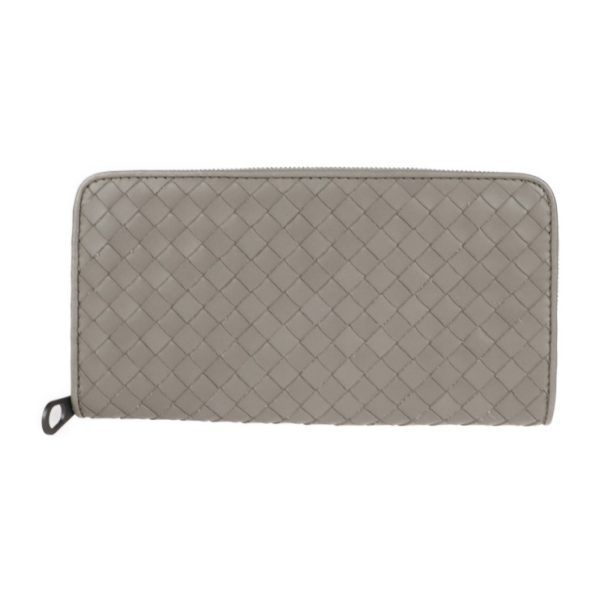 2108013007131 1 Bottega Veneta Intrecciato Long Leather Wallet Dark Cement