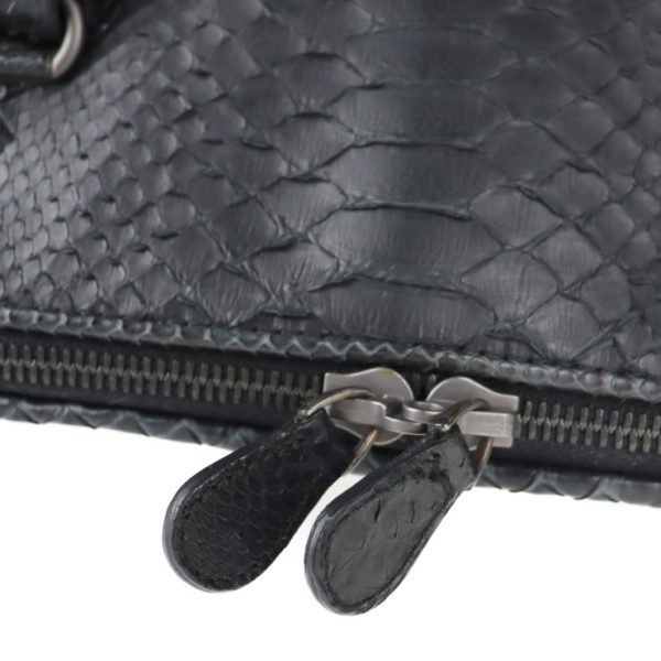 2108013007139 7 Bottega Veneta Handbag Python Dark Green Boston Bag