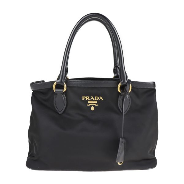 2108033008154 1 Prada Nylon Leather Shoulder Bag Black