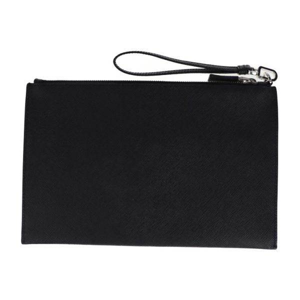 2108033008184 2 Prada Saffiano Leather Clutch Bag Nero