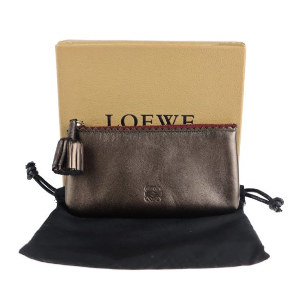 2109043001241 7 Loewe Anagram Leather Coin Purse Brown Gold