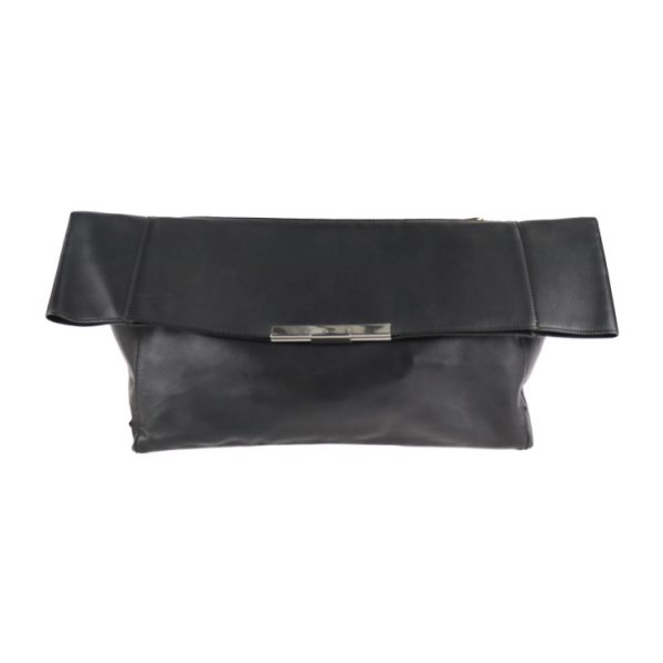 2109093007170 1 Celine Foldover Clutch Bag Leather Black