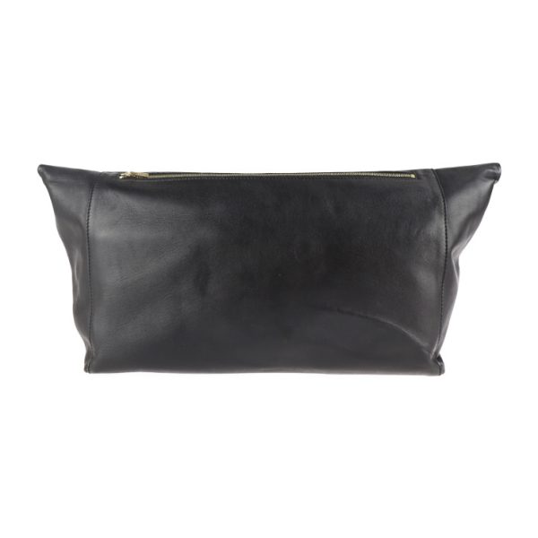 2109093007170 3 Celine Foldover Clutch Bag Leather Black