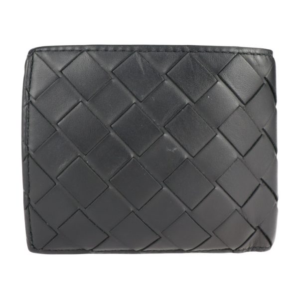 2109121001004 3 Bottega Veneta Intrecciato Spazzolato Leather Wallet Black