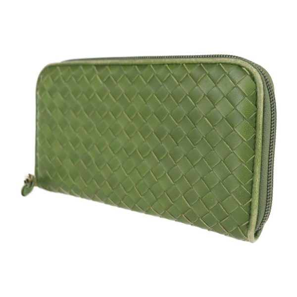 2109121001006 2 Bottega Veneta Intrecciato Leather Wallet Green