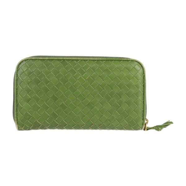 2109121001006 3 Bottega Veneta Intrecciato Leather Wallet Green