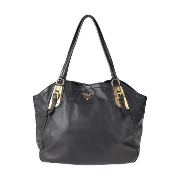 2110023002128 1 Prada Leather Shoulder Bag Black