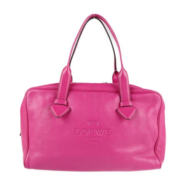 2110023002165 1 Loewe Heritage Handbag Leather Pink Boston Bag