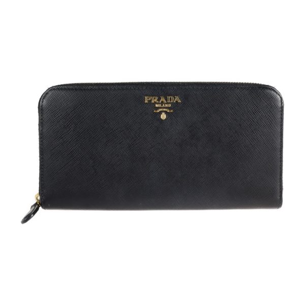 2110033002253 1 Prada Saffiano Leather Long Wallet Black