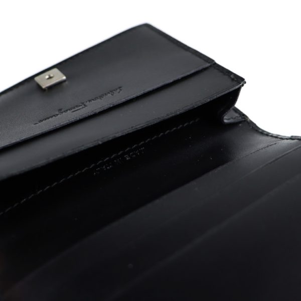 2110033002259 5 Salvatore Ferragamo Gancini Leather Business Card Holder Black