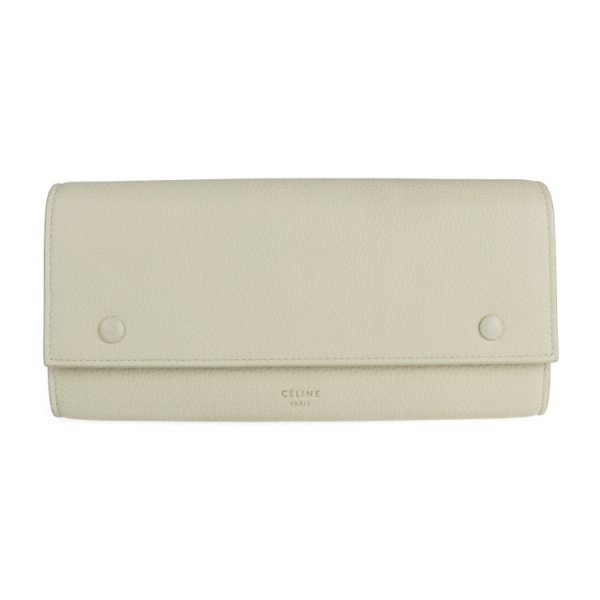 2111033007323 1 Celine Multifunction Leather Bifold Wallet Beige