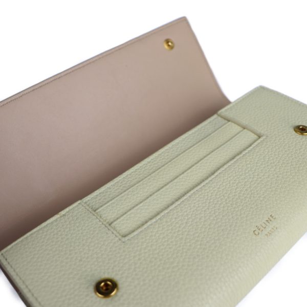 2111033007323 4 Celine Multifunction Leather Bifold Wallet Beige