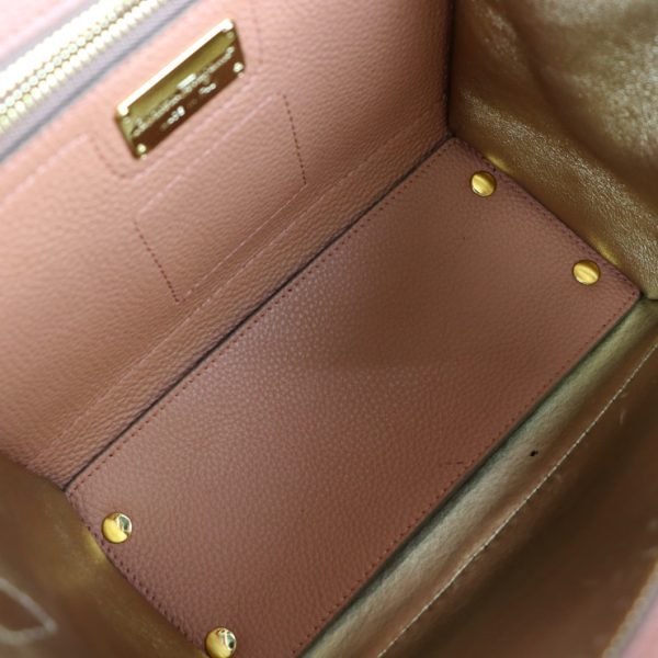 2112023007212 9 Salvatore Ferragamo Gancini Leather Handbag Pink Beige