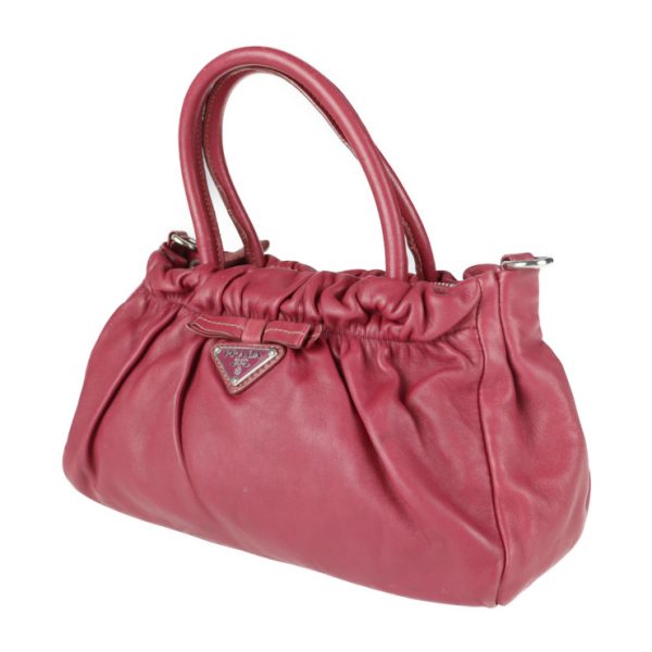 2112023007235 2 Prada Leather Shoulder Bag Fuchsia