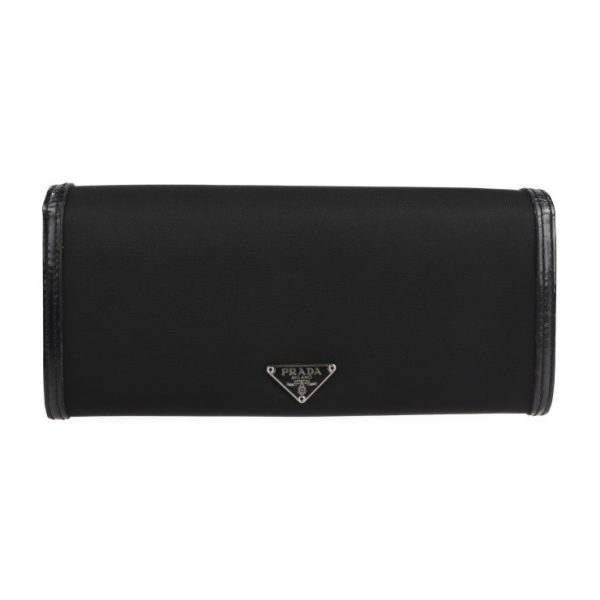 2112053002102 3 Prada Nylon Leather Bifold Wallet Black