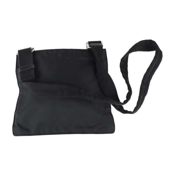 2112083007115 3 Prada Nylon Leather Shoulder Bag Black