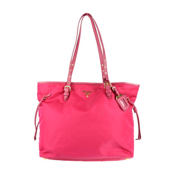 2112083007117 1 Prada Tessuto Saffiano Nylon Leather Tote Bag Pink