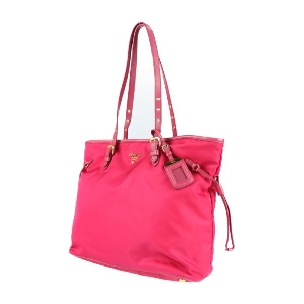 2112083007117 2 Prada Tessuto Saffiano Nylon Leather Tote Bag Pink