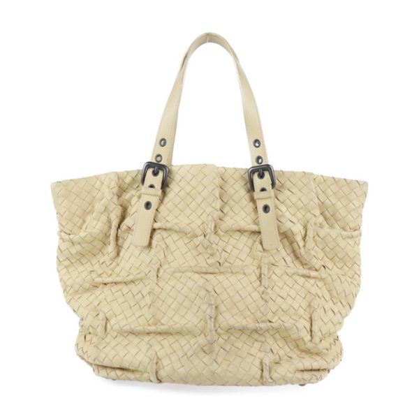 2112083007126 1 Bottega Veneta Intrecciato Leather Handbag Beige