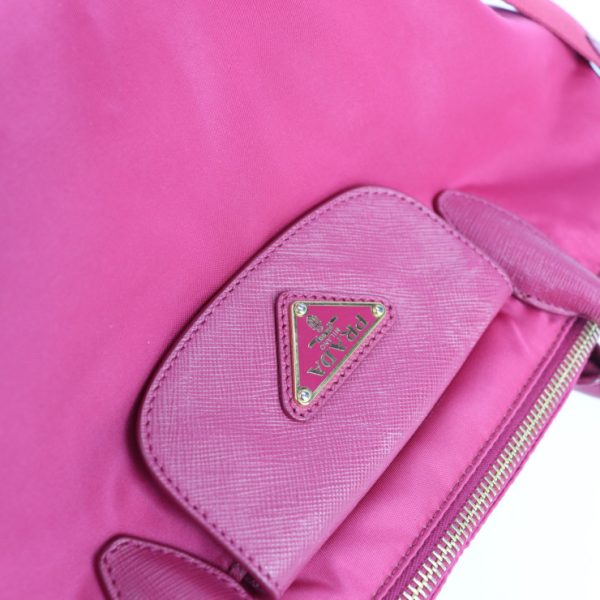 2112083007144 7 Prada Nylon Leather Shoulder Bag Pink