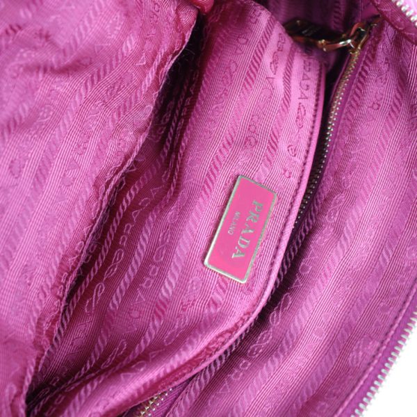 2112083007144 9 Prada Nylon Leather Shoulder Bag Pink