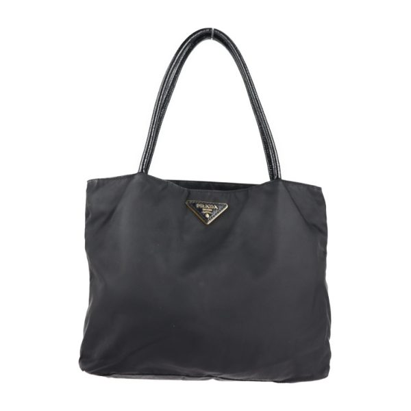 2112083007150 1 Prada Nylon Enamel Tote Bag Black