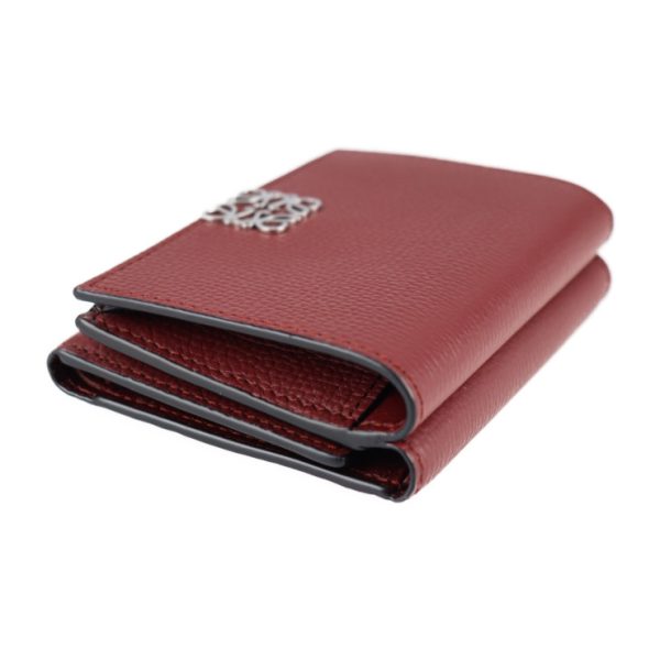 2112083007156 4 Loewe Anagram Leather Trifold Wallet Bordeaux