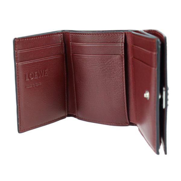 2112083007156 6 Loewe Anagram Leather Trifold Wallet Bordeaux