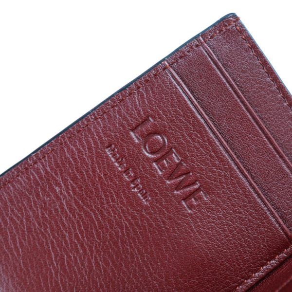 2112083007156 7 Loewe Anagram Leather Trifold Wallet Bordeaux