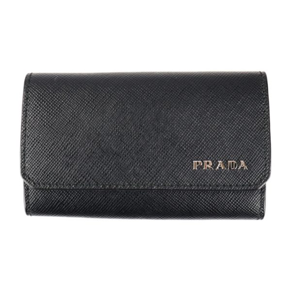 2112083007166 1 Prada Leather Key Case Black