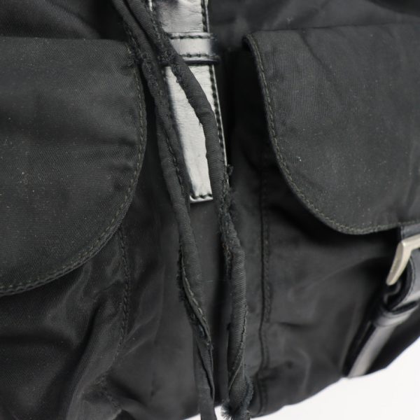 2112091001013 7 Prada Nylon Leather Backpack Black