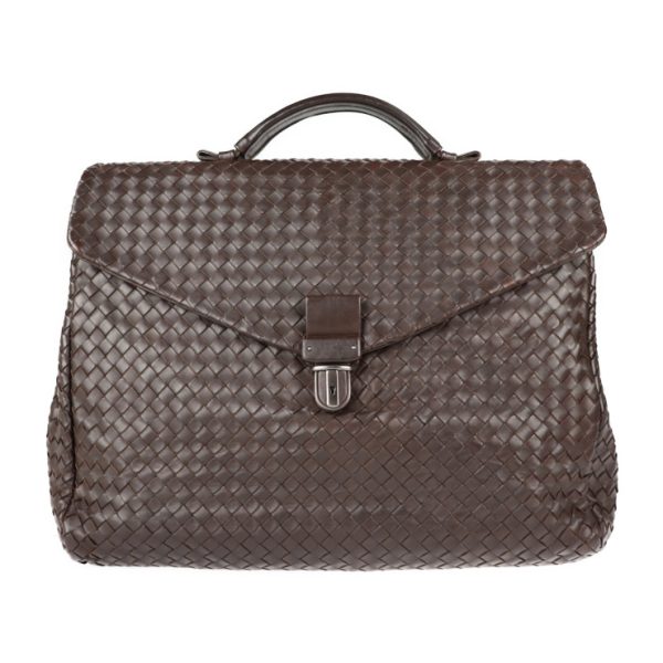 2113013002156 1 Bottega Veneta Intrecciato Business Leather Bag Brown Briefcase