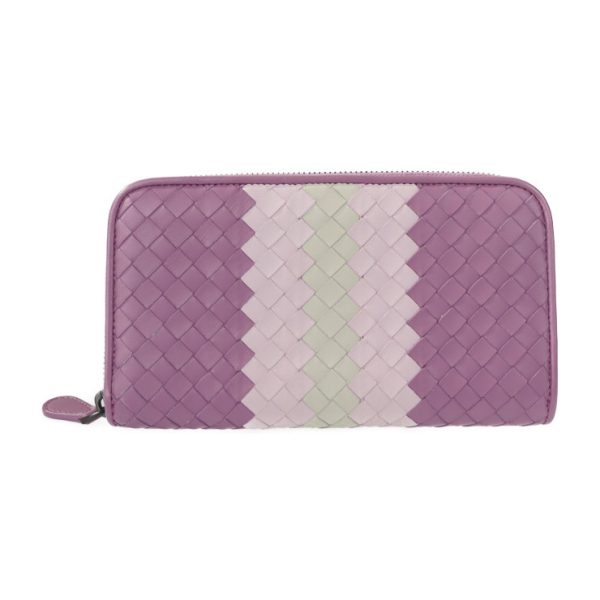 2113013002161 1 Bottega Veneta Intrecciato Long Wallet Lamb Leather Light Purple