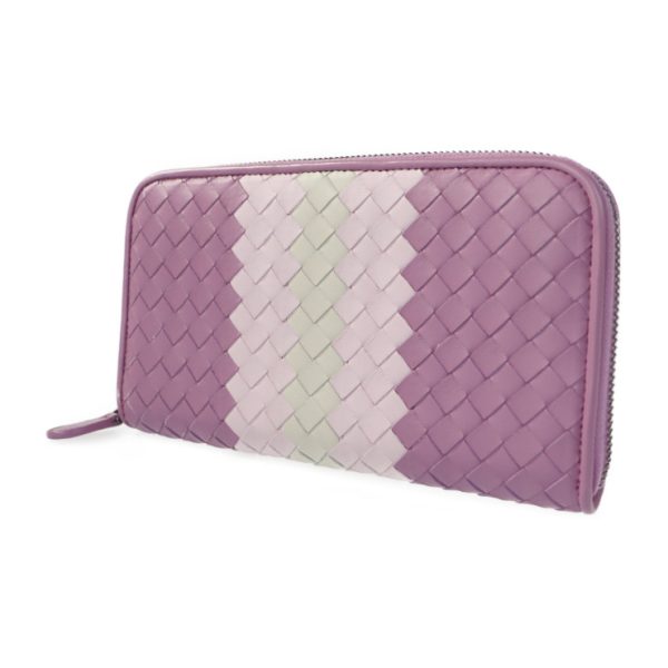 2113013002161 2 Bottega Veneta Intrecciato Long Wallet Lamb Leather Light Purple