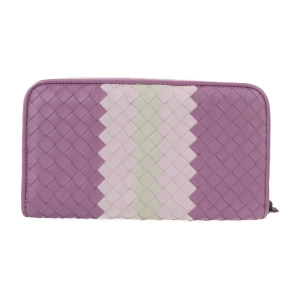 2113013002161 3 Bottega Veneta Intrecciato Long Wallet Lamb Leather Light Purple