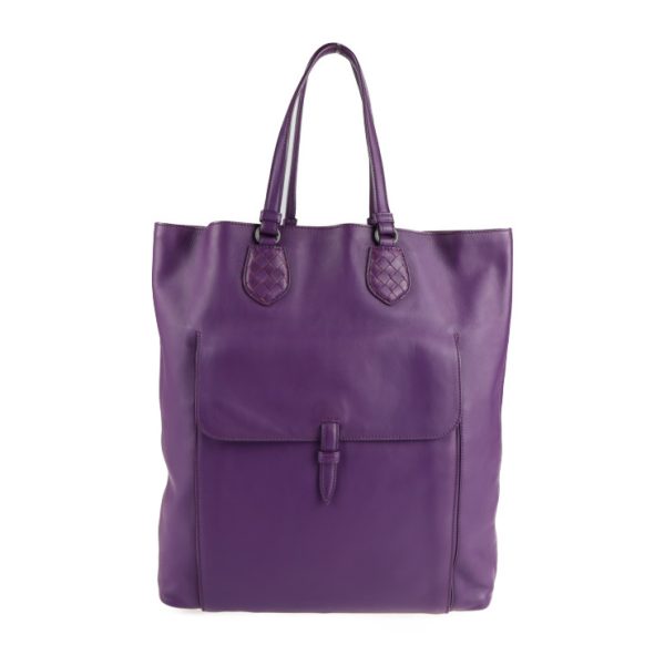 2113053007162 1 Bottega Veneta Vertical Tote Leather Handbag Purple