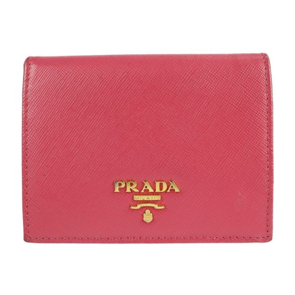 2113103002106 1 Prada Saffiano Leather Bifold Wallet Pink