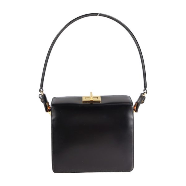 2114043002253 3 Prada Leather Turnlock Handbag Black